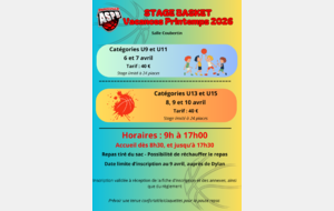 Stage printemps 2026