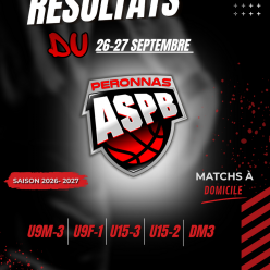 résultats du week-end du 26-27 septembre 2026